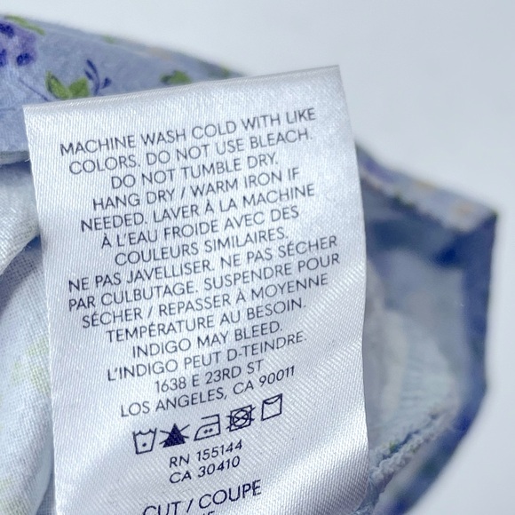 Boyish The Dusty Puff-Sleeve Mini Dress Forget Me Not Floral Size 6 Revolve - Picture 10 of 10